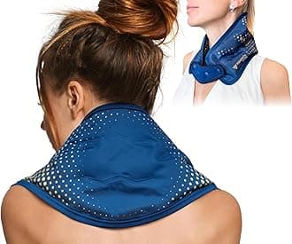 FIGHTECH Neck Shoulder Ice Pack Wrap for Pain Relief Reusable Hot and Cold Gel Ice Pack - Knee, Back, Head, Eyes, Elbow, Hip - Leak Proof Post Surgery Heat & Cold Therapy Compress by (Neck, Single)