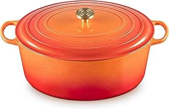 Enameled Cast Iron Signature Oval Dutch Oven, 15.5 qt., Flamme Doree with Crucible Knob