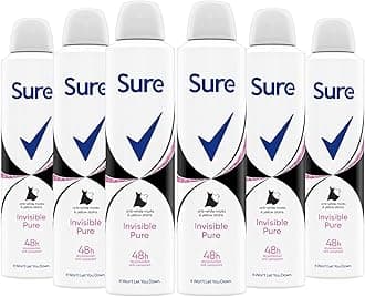 (6 PACK) Sure Women Invisible Black & White 48h Anti-Perspirant Deodorant 6 x 250ml