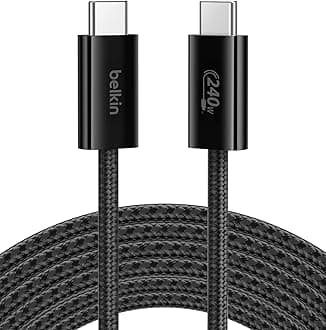 Belkin USB C to USB C Cable, 9.9ft, 240W - Type C Charger, iPhone Charger Cord, Soft, Braided, Flexible for iPhone 16, Galaxy S25, Pixel 9, MacBook, Chromebook, iPad Pro, Switch Steam Deck – Black