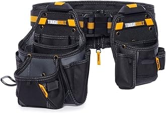 ToughBuilt ClipTech Series – 3-Piece Handyman Tool Belt Set, Modular ClipTech™ System with 2 Rugged Pouches & Heavy-Duty Padded Belt, 1680D Reinforced Construction (TB-CT-111-CP)