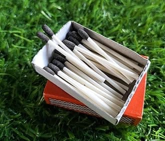 Small Size Wax Match Box / 1400 Safety Wax Match Sticks - Pack of 50 Box
