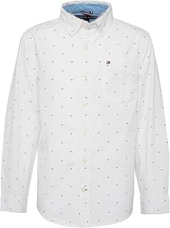 Boys' Long Sleeve Woven Button-down Shirt, Lightweight & Breathable
