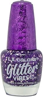L.A. COLORS Glitter Vibes Polish, Purple-razzi CNL359