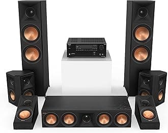 Klipsch Reference Premiere RP-8000F II 5.0.2 in Ebony Home Theater System with 8” Cerametallic Woofers in Ebony with Onkyo TX-NR6100 7.2 Channel AV Receiver