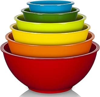 6 Pcs Plastic Mixing Bowls