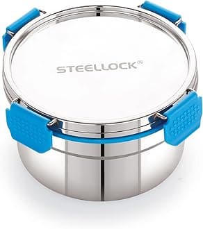 STEELLOCK PRO Stainless Steel Container/Dabba with Steel Lid Airtight for Food Storage, Easy to Carry, Leak Proof and Stackable (SLP-142/1150 ML).