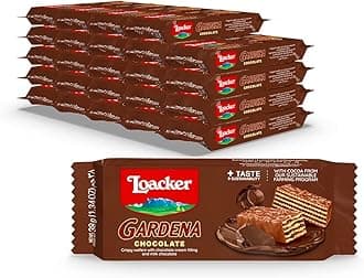 Loacker Gardena Chocolate, Premium Milk Chocolate Covered Crispy Wafer Snack Bars with Chocolate Cream Filling, Pack of 25 individually wrapped snacks