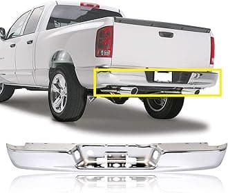 CarPartsDepot Rear Bumper Chrome Face Bar Steel Compatible With 2002-2009 DODGE Ram 1500 2500 3500 Fits CH1102371 68004420AA