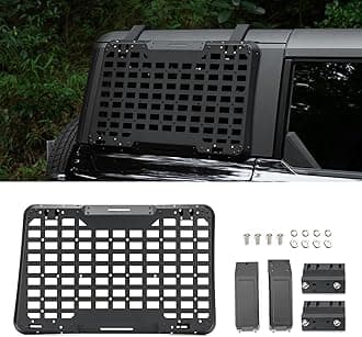 Rear Window Molle Storage Panel Flank Kit, Heavy Duty Protective Decoration Compatible with Ford Bronco 2021 2022 2023 2024 4-Door, Compatible with Passenger side, Aluminum Alloy Off-Road Tool Holder