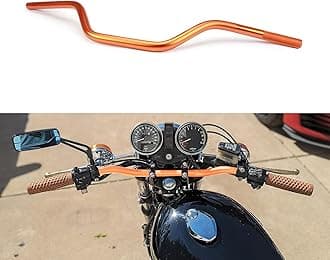 Motorcycle Handlebar 7/8" 22mm Cafe Racer Handlebars Drag Bars Universal For Cafe Race Bobber Motocross Dirt Pit Bike ATV Ebike Mini Bike Orange