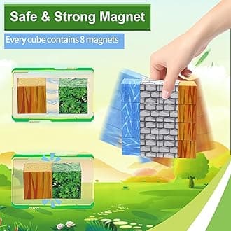 Magnetic Blocks-Build Sets Toys for Boys & Girls Age 4 5 6 7 8 9 Year Old, Mine Magnet World Developmental Learning Building Toys for Toddlers Sensory Toy for Kids