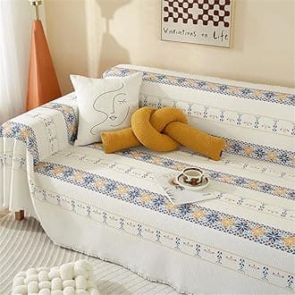 FANSU Throw for Sofa Large 1/2/3/4 Seater, Soft Beige Bohemia Throw Blanket Sofa Reversible Versatile Throw Decorative Blanket for Chair Settees Couch Sofa Bed (Exotic,1 Seat Plus(180x180cm)