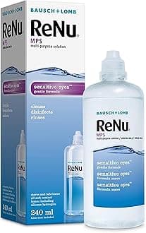 Multi-Purpose Contact Lens Solution 240 Ml - For Soft Contact Lenses Comfortable Wear, Gentle On Sensitive Eyes, Clean, Disinfect, Rinse, Lubricate And Store Your Lenses, Lens Case Included