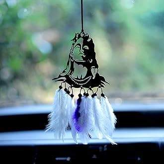 M H Villa Shiva Adiyogi Dream Catcher for Car, Spiritual Shiva Car Hanging for Positive Vibes, Unique Car Decoration Items Interior and Stylish Car Hanging Accessories Interior Gift