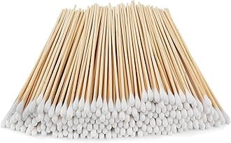 200 Count Bamboo Rounded-tipped Cotton Swabs 6" Inch Long Cotton Swabs with Bamboo Handles Cotton Tipped Applicator for Oil Makeup Gun Applicators, Eye Ears Eyeshadow Brush and Remover Tool