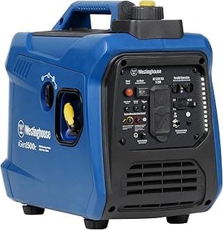 Westinghouse 1500 Peak Watt Super Quiet & Lightweight Portable Inverter Generator, Gas Powered, CO Sensor, Parallel Capable, Long Run Time,Blue