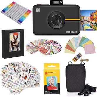 KODAK Step Touch Instant Camera with 3.5” LCD Touchscreen Display |13MP 1080p HD Video (Black) Gift Bundle