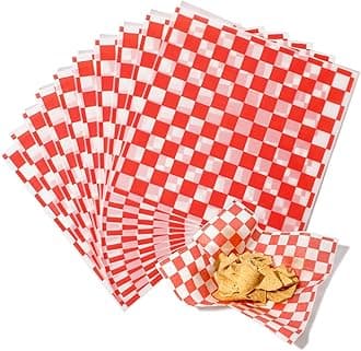 Fit Meal Prep [250 Sheets] 12x12" Deli Paper, Red and White Checkered Dry Waxed Paper for Food Basket, Sandwich Wrapping, Picnic, Burgers