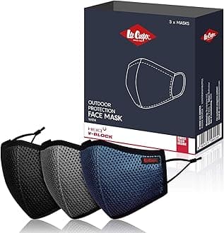 Lee Cooper Cotton Face Masks with HeiQ HyProTecht Filter and Minimum Fogging for Glasses Wearers