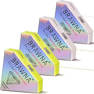 BRAWNA 4 Pack (30 Meters Each) Pro Inked Mapping String for Brow and Lip Measuring - Color - Yellow White