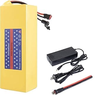 48V 10Ah Lithium Battery for E-Bike, Scooter & Motorcycle - High-Capacity 200-1200W Compatible (30A BMS, T-Plug Connector, 2A Charger Included) (48V10Ah&Charger)