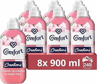 ComfortCreations Cherry Blossom & Sweet Pea Fabric Conditioner with Stay Fresh technology for 100 days of freshness + fragrance* 240 washes (8x 900 ml)