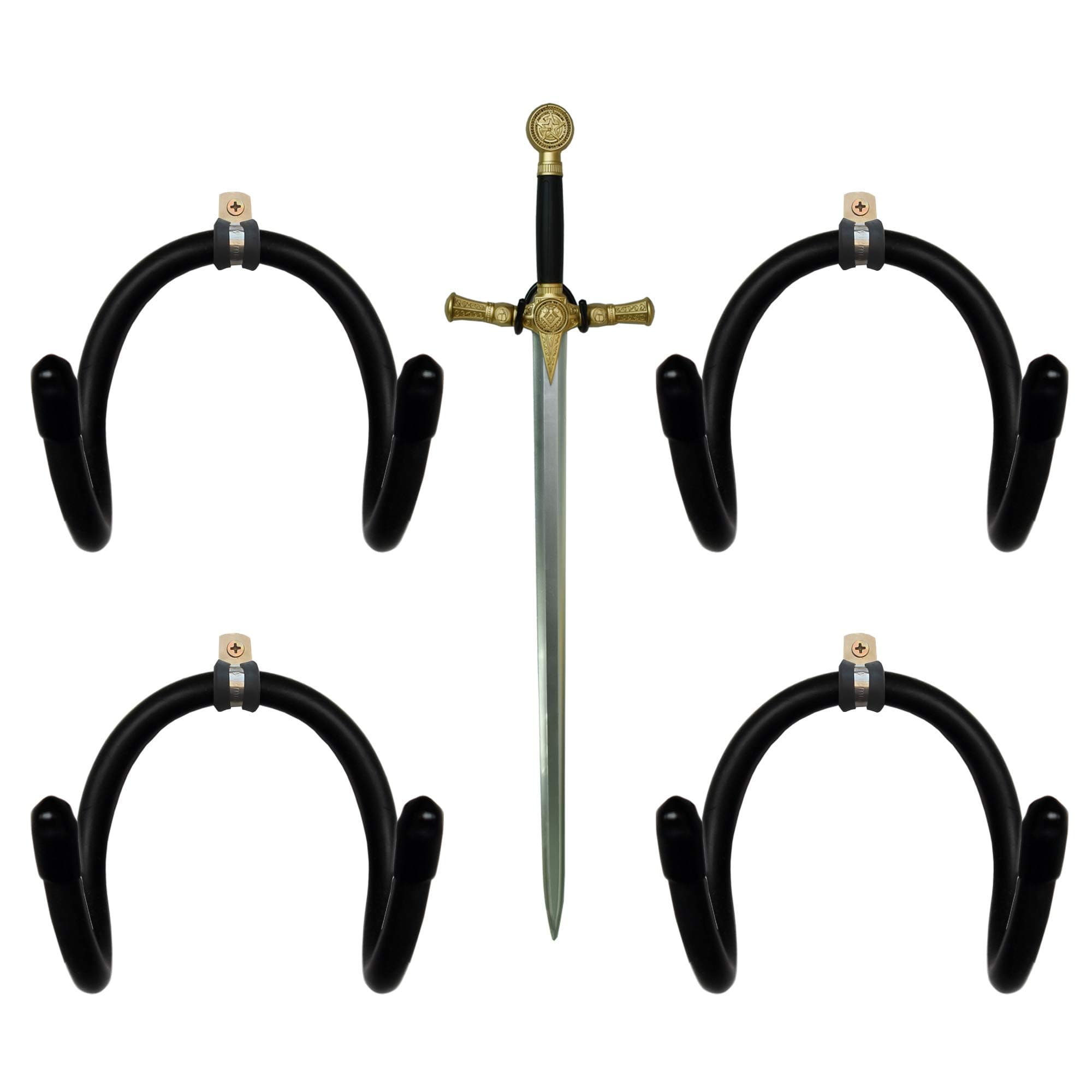 MINI Adjustable Sword , Wall Hook Display Hanger Wall Mount for Sword ,Dagger ,Axe,KeyBlade, etc-4/PK- No Sword-Vertical Display