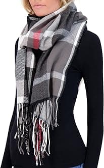 Winter Scarf for Women - Plaid Scarf Soft Luxurious Cashmere Feel Warm Long Oversized Ladies Scarves for Winter