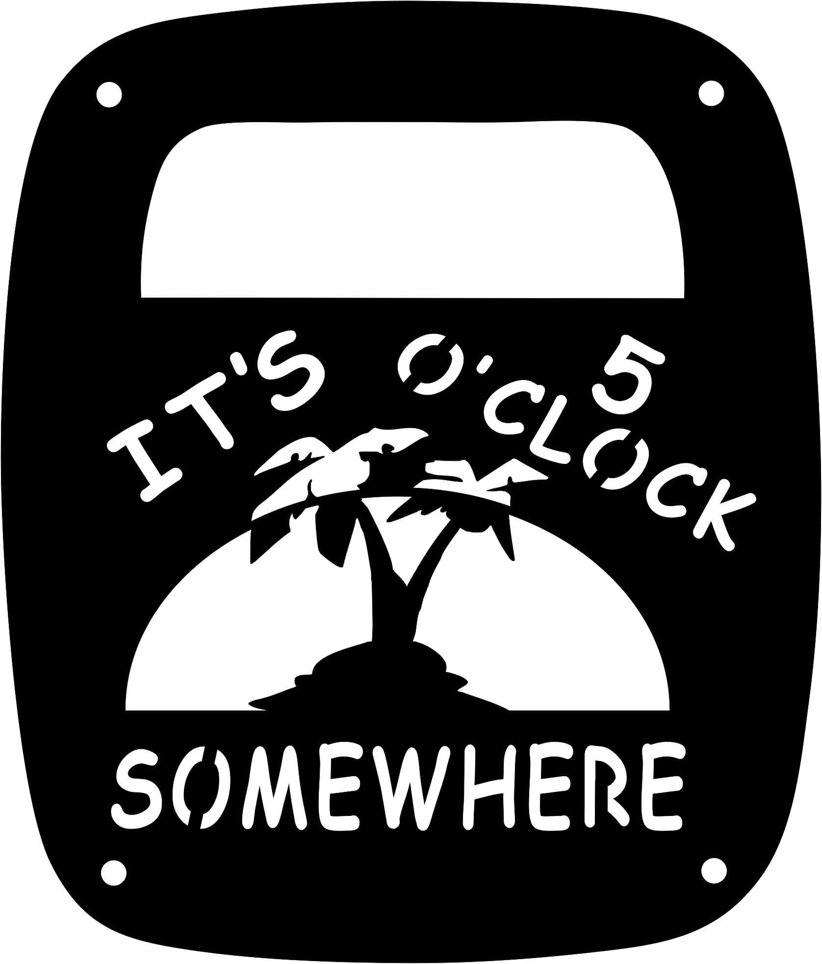 JeepTails It's 5 o'Clock Somewhere Tail lamp Light Covers Compatible with Jeep Wrangler YJ and TJ - Black - Set of 2