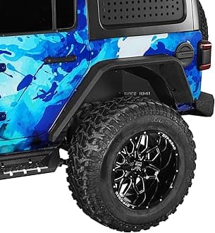 Wrangler JL Rear Fender Flares for 2018-2026 Jeep Wrangler JL & Unlimited 2/4 Doors, 2PCS Flat Fenders Steel Mud Guard