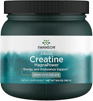 Swanson 100% Pure Creatine MagnaPower - Magnesium Creatine Chelate - 300 Grams (10.6 oz) Pwdr - 60 Servings