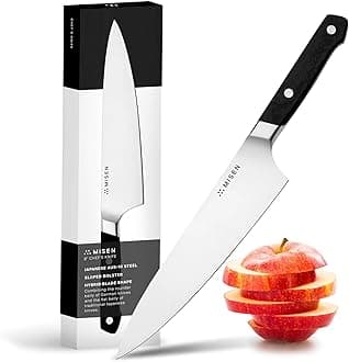 Misen Ultimate 8 Inch Chef's Knife - Pro Kitchen Knife - High Carbon Japanese Stainless Steel - Hybrid German and Japanese Style Blade - Craftsmanship for Culinary Enthusiasts, 8 in - Black