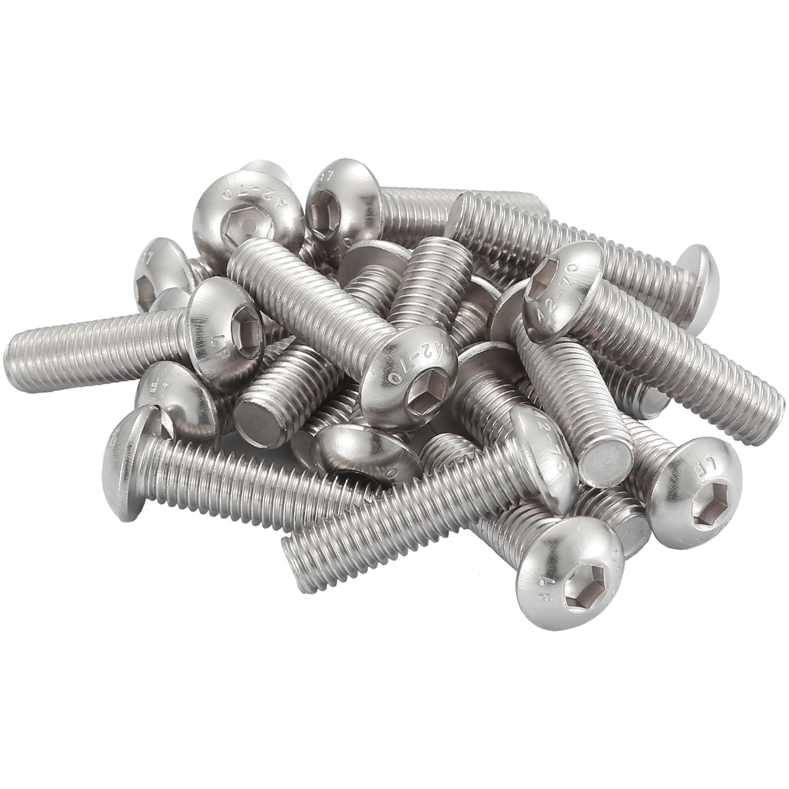 M8 Bolts, M8 X 25mm Hex Socket Button Head Machine Bolts/Screws - 8mm Fully Threaded A2 304 Stainless Steel Hex Socket Screws (Pack Of 20)