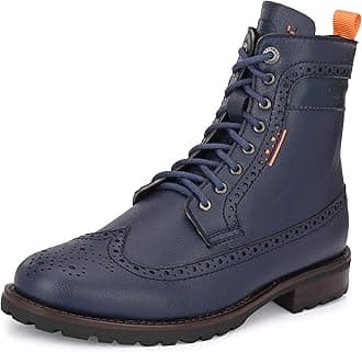 ALBERTO TORRESIMen's Synthetic Lace-Up Ankle Boots with Zip Closure - Stylish and Durable Boots for Men, Trendy Lace-Up Design, Zipper Closure, Perfect for Casual or Formal Occasions
