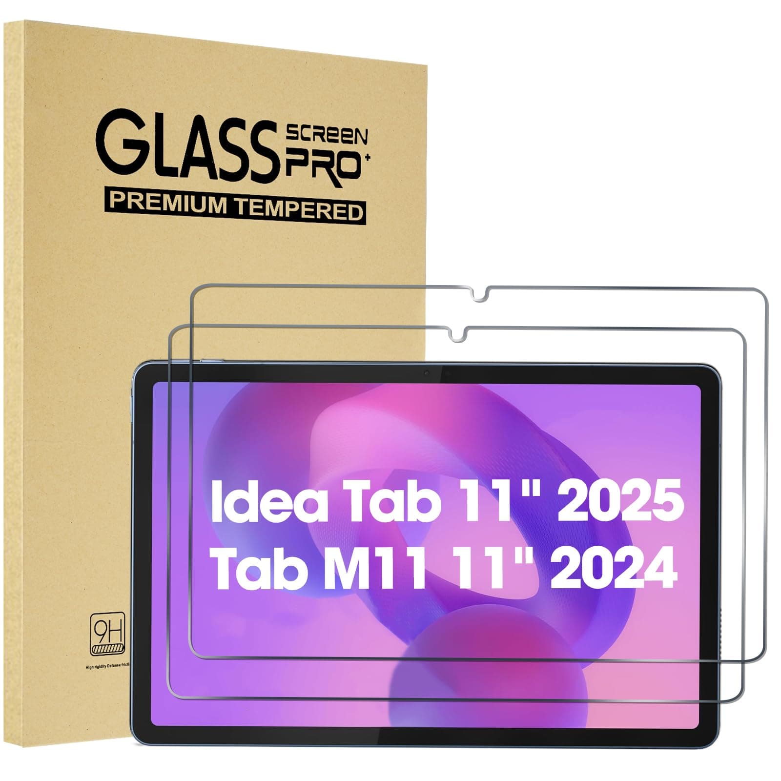 2 Pack Screen Protector for Lenovo Tab M11/Tab K11 LTE 11" 2024/Idea Tab 11" 2025 TB330FU, Tempered Glass Film Guard for Lenovo 11" Tab M11/Tab K11 LTE 2024/Idea Tab 2025 Release
