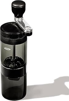 OXO Brew Manual Coffee Grinder – Stainless Steel Conical Burrs, 40 Grind Settings, Compact & Portable, Comfort Grip Handle, Easy-Fill Hopper