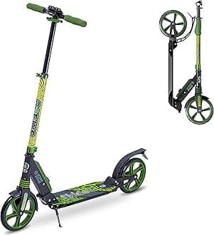 Skidee Scooter for Adults and Teens – Adjustable Height, Kids Scooter, Folding Scooter, Large Sturdy Wheels for Smooth Ride, Lightweight, Durable, Anti-Shock Suspension, Outdoor Toys, up to 220 lbs