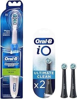 Oral-B Set of 2 iO Ultimate Clean Brushes Black & Cross Action Battery Powered Toothbrush