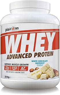 Whey Protein Powder | High Protein Shake for Muscle Growth & Recovery | Low Sugar Gym Supplement | Sports Nutrition Drink + Amino Acids (2010g, White Chocolate Hazelnut)