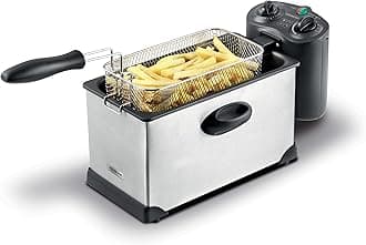DFM50 Deep Fryer 3L 2000W With View Window And Stainless Steel Lid Silver/Black 220 VOLT FOR OVERSEAS USE