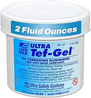 Ultra Tef-Gel Anti-Corrosion & Grease for Stainless Steel Protection, Sailboat Rigging Hardware Protection, Saltwater Lubricant, Corrosion Eliminator Original Anti-Seize Lubricant, 2 oz Tub