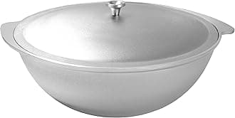 Cast Aluminum Asian Cauldron with Lid Aluminum Kazan, Dutch Oven Pot, Camping Cookware Kitchen Pot, Oven Safe Caldero, Gray (6.3-qt. (6 L))