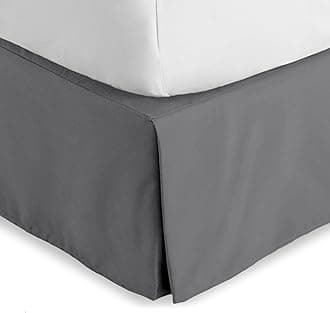 Bare Home Kids Twin Bed Skirt - 15-Inch Tailored Drop Easy Fit - Bed Skirt for Beds - Center & Corner Pleats (Twin, Grey)