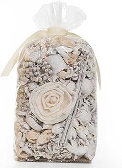 Linen White Fragrance Potpourri Bag Home Décor | Floral Petals Vase & Bowl Filler
