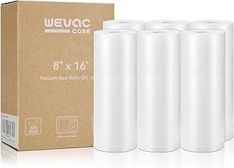 Wevac Food Vacuum Sealer Bags 6 Pack 20x500cm Vacuum Bags Food Saver, Seal a Meal, Weston. Commercial Grade, BPA Free, Heavy Duty, Great for Vac Storage, Meal Prep or Sous Vide Cooking