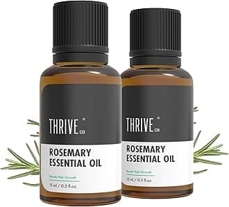 ThriveCo Rosemary Essential Oil For Hair Growth & Hair Fall Control|Reduces Hair Breakage & Improves Scalp Health|100% Pure, Certified Organic & Natural|With Vitamin E|For Men & Women|15Ml (Pack Of 2)