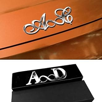 Couple Metal Car Emblem Gift for Cars Lovers, Heart Emblems and Badges Side Rear Front Hood Trunk Personalized Gifts for Husband Parents, Sign Truck Letter - 3D for Vechicle