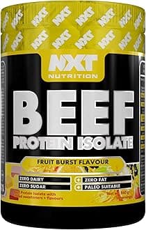 NXT Beef Protein Isolate 540g - High Protein Powder in Natural Amino Acids - Paleo, Keto Friendly - Dairy and Gluten Free | 540g (Fruit Burst)