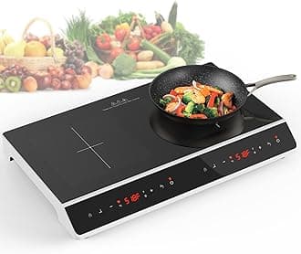 Double Induction Cooktop, 4000W 2 burner Induction cooktop with LED Touch Screen 10 Levels Settings with Child Safety Lock & Timer 110V Electric burner with hot plate